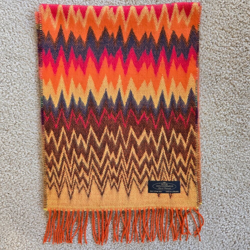 Cashmere Scarf Orange Flames Fire